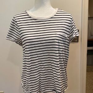 madewell size extra large striped t shirt navy and white